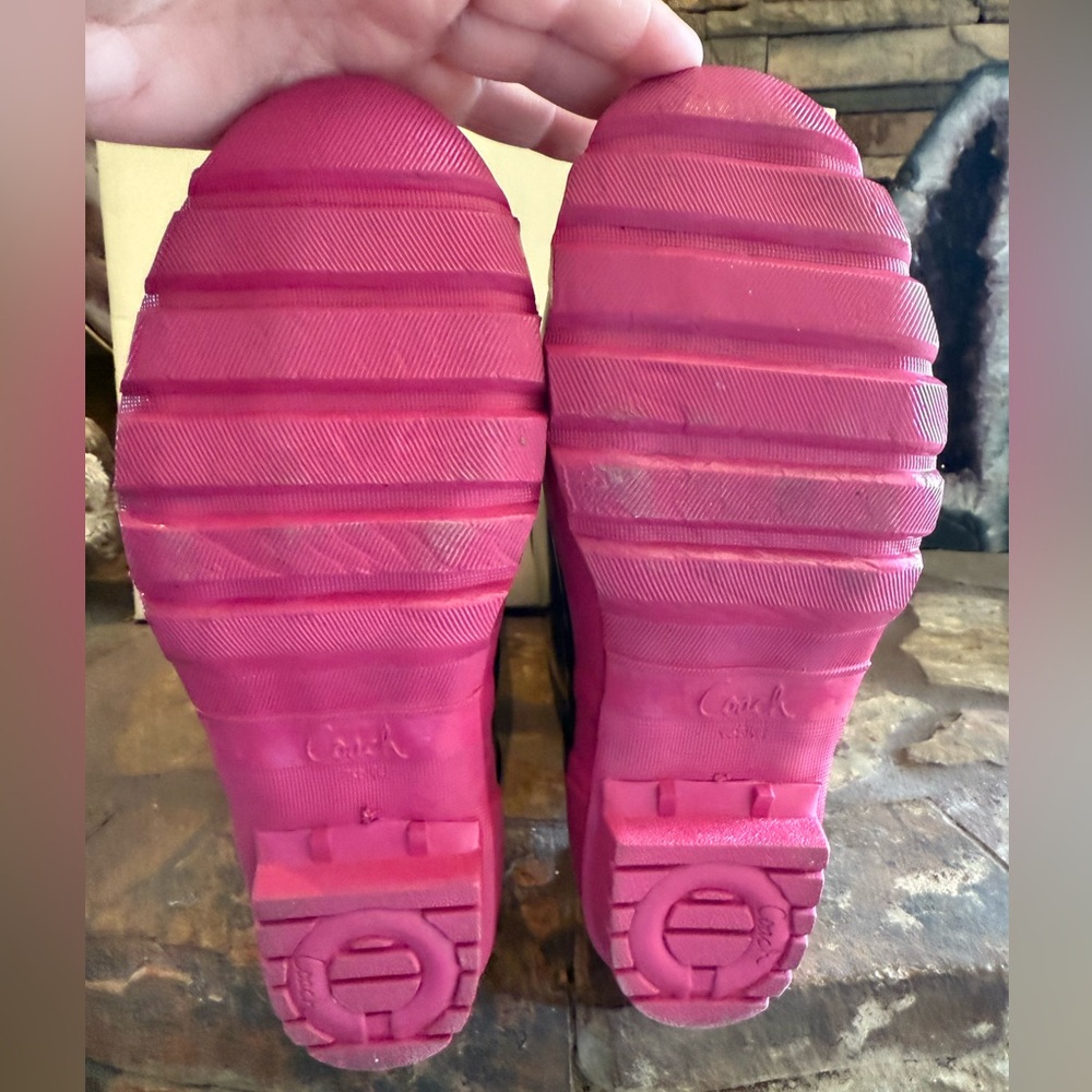 Coach Roxanne Poppy Rain Boots Size 8 - Picture 10 of 14